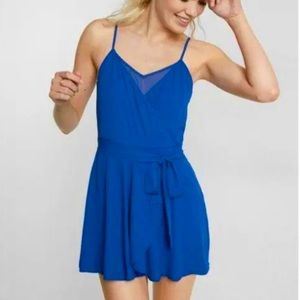 NWOT EXPRESS FAUX WRAP CHIFFON INSET CAMI ROMPER